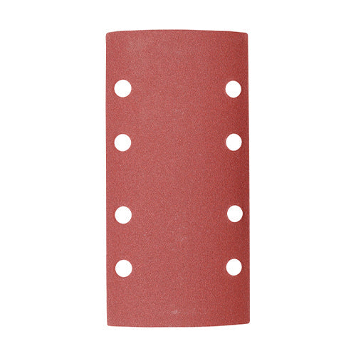 TIMCO 1/3 Sanding Sheets, 180 Grit, Red, Punched, 93 x 185mm, Pack of 5