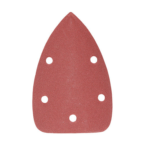 TIMCO Detail Sanding Pads, 180 Grit, Red, 95 x 136mm, Pack of 5