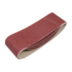 TIMCO Sanding Belts, 80 Grit, Red, 75 x 533mm, Pack of 5