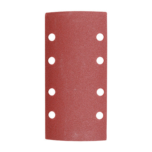 TIMCO 1/3 Sanding Sheets, 120 Grit, Red, Punched, 93 x 185mm, Pack of 5