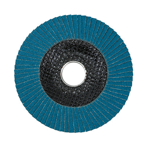 TIMCO Set of Flap Discs, Zirconium, Type 29 Conical, P80 Grit, 115 x 22.23, Box of 10