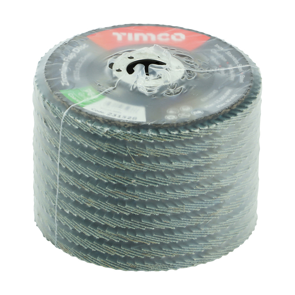 TIMCO Set of Flap Discs, Zirconium, Type 29 Conical, P60 Grit, 115 x 22.23, Box of 10