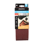 TIMCO Sanding Belts, 80 Grit, Red, 75 x 457mm, Pack of 5