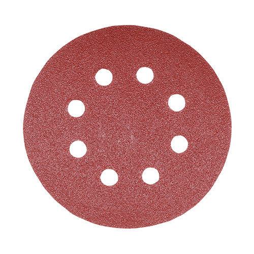 TIMCO Random Orbital Sanding Discs, Mixed, Red, 125mm (80/120/180), Pack of 5