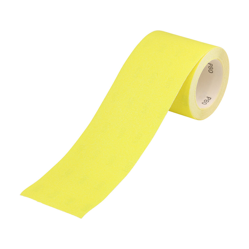 TIMCO Sandpaper Roll, 80 Grit, Yellow, 115mm x 10m