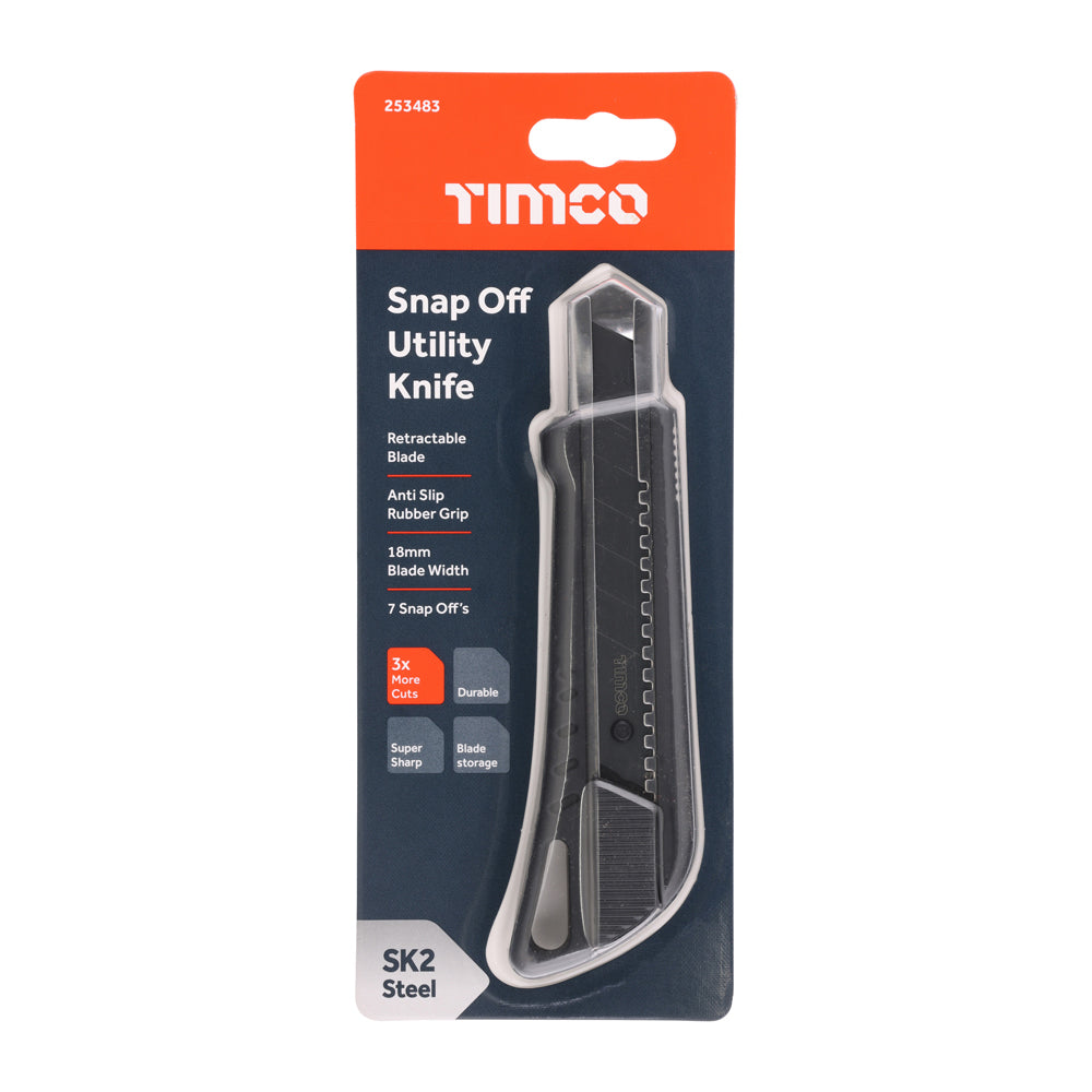 TIMCO Snap Off Utility Knife & Blades, 6” / 150mm