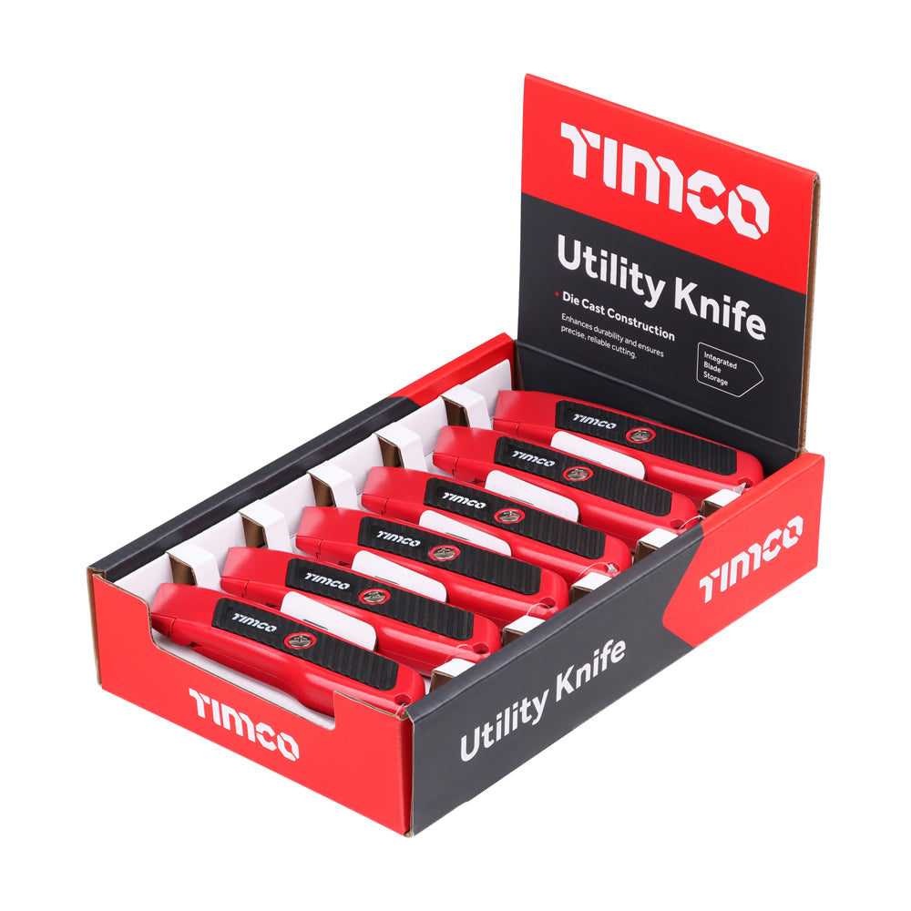 TIMCO Auto Retractable Utility Knife, 6" / 150mm, Box of 12