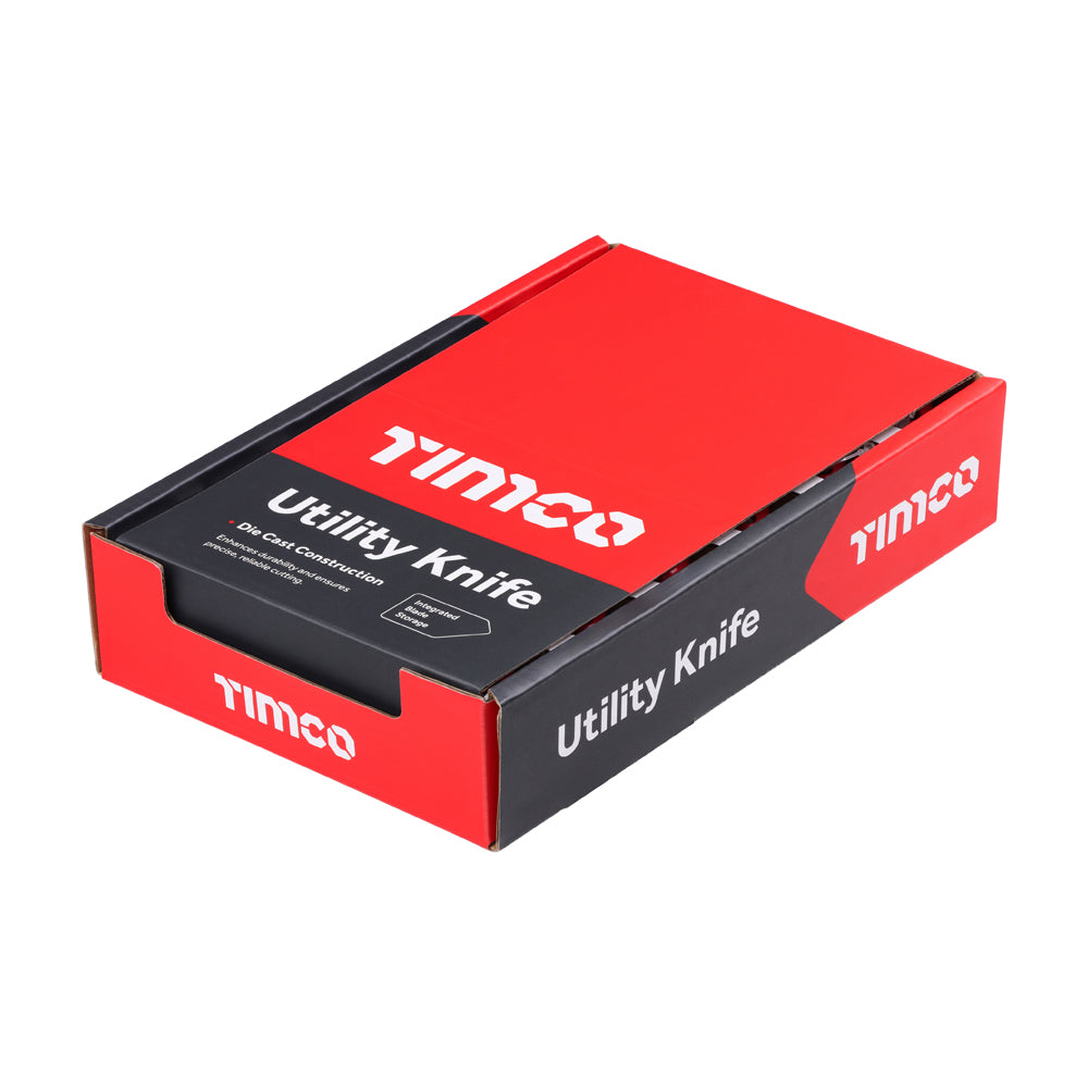TIMCO Auto Retractable Utility Knife, 6" / 150mm, Box of 12