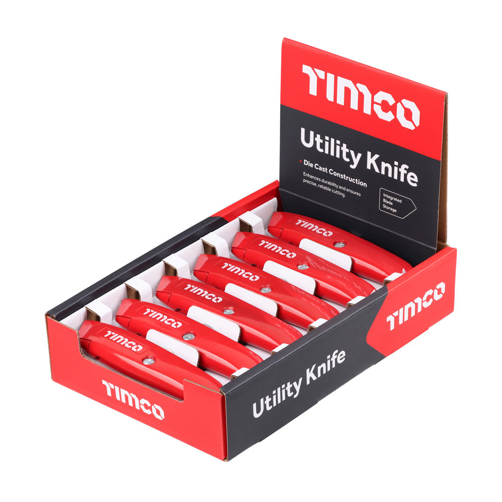 TIMCO Retractable Utility Knife, 6" / 150mm, Box of 12