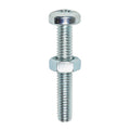 TIMCO Machine Screws, PZ, Pan & Hex Nuts, Zinc, M4 x 12, Pack of 40
