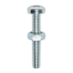 TIMCO Machine Screws, PZ, Pan & Hex Nuts, Zinc, M4 x 30, Pack of 25