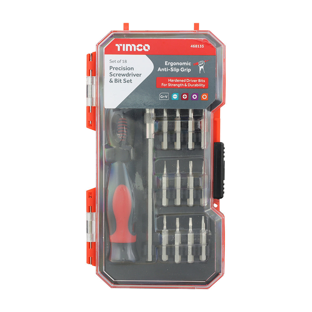TIMCO Precision Screwdriver Bit Set, 18pcs