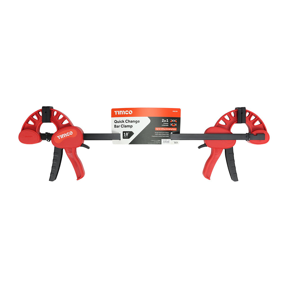 TIMCO Quick Change Bar Clamp, 18", Pack of 2