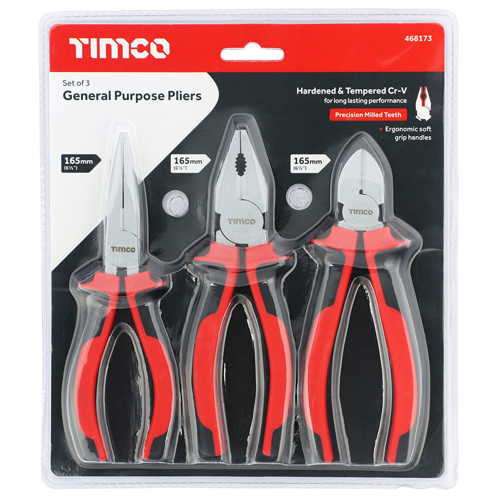 TIMCO General Purpose Pliers Set, 3pcs