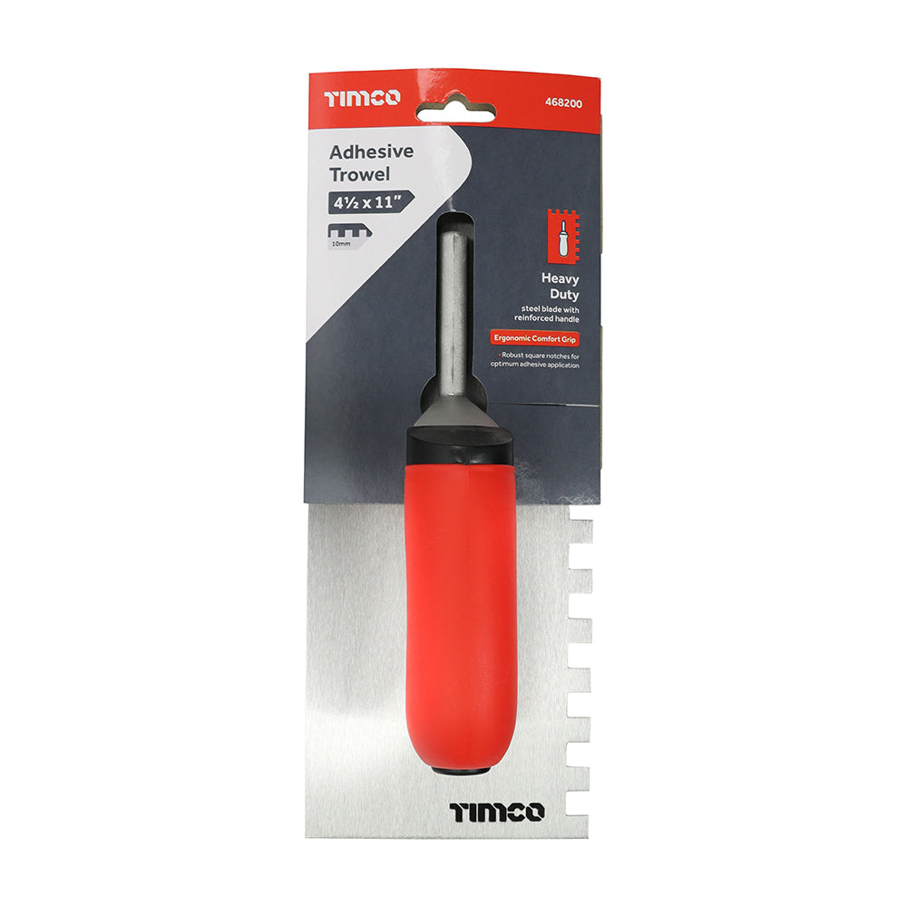 TIMCO Adhesive Trowel, Square Notch, 10mm