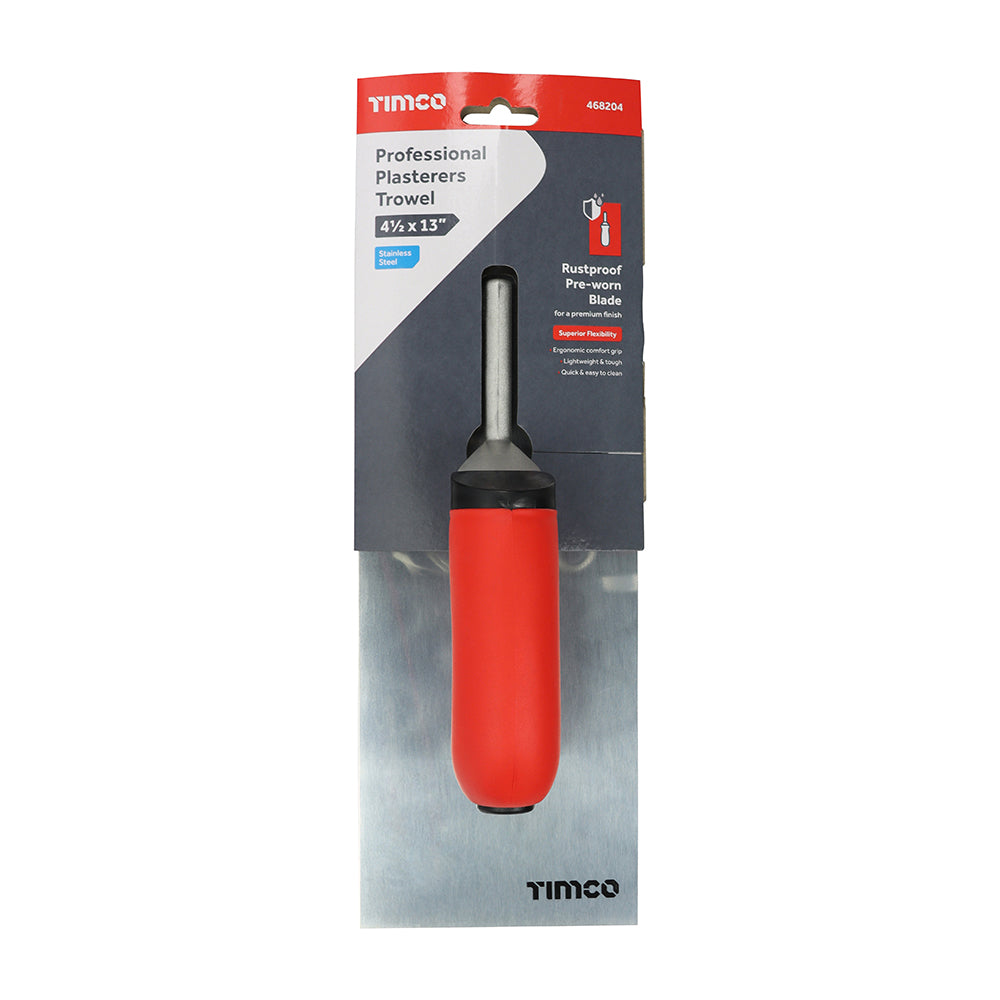 TIMCO Professional Plasterers Trowel, Stainless Steel, 4 1/2 x 13"