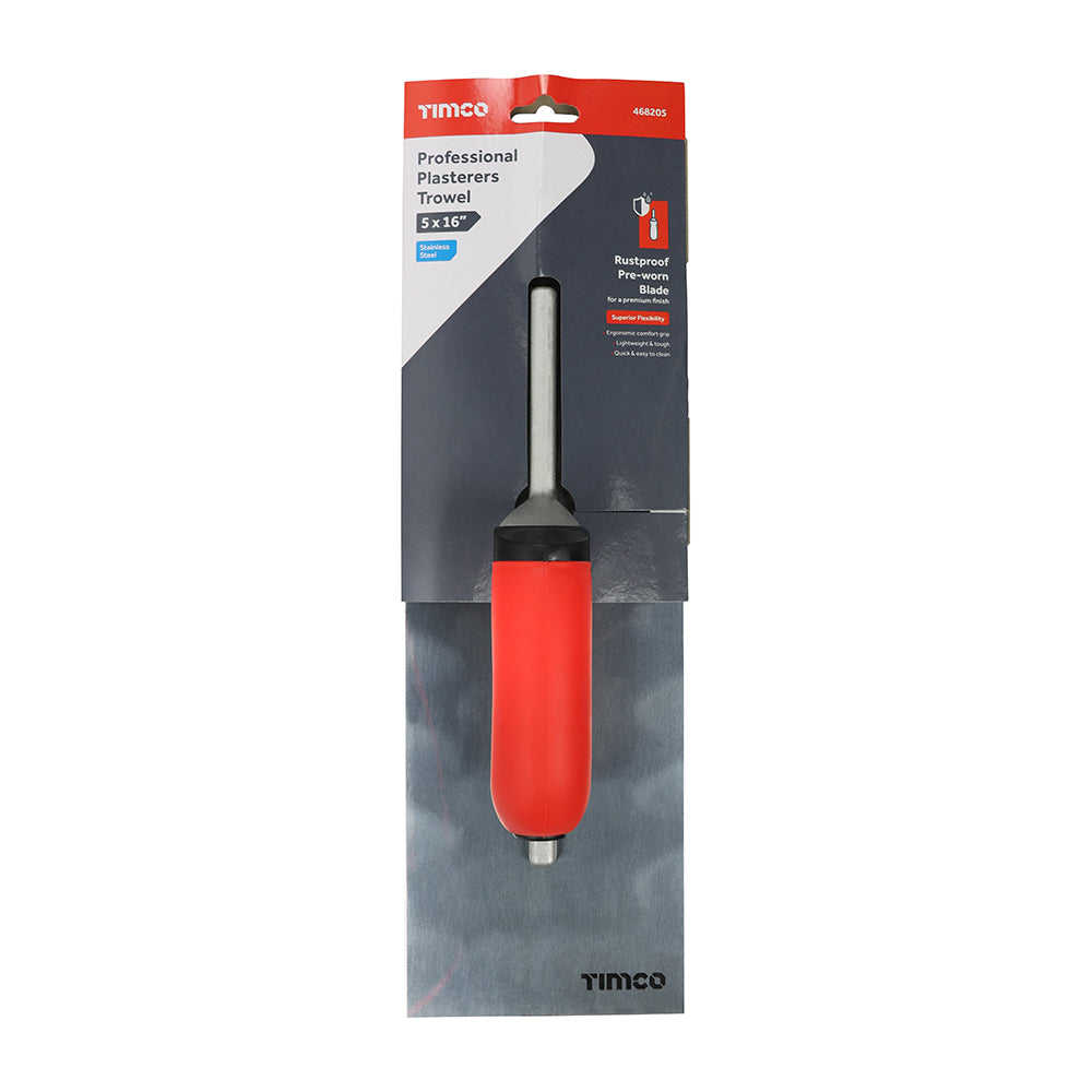TIMCO Professional Plasterers Trowel, Stainless Steel, 5 x 16"