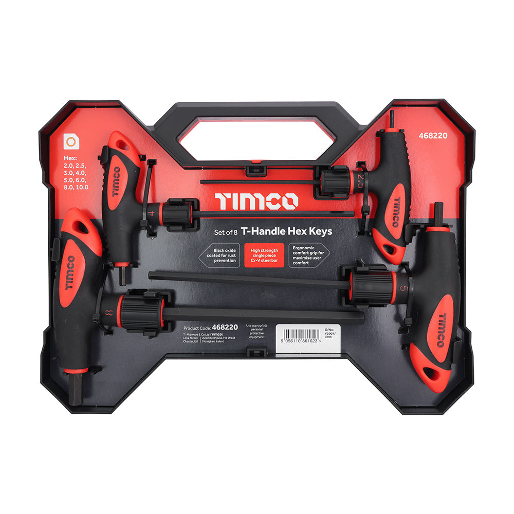 TIMCO T-Handle Hex Key Set, 8pcs