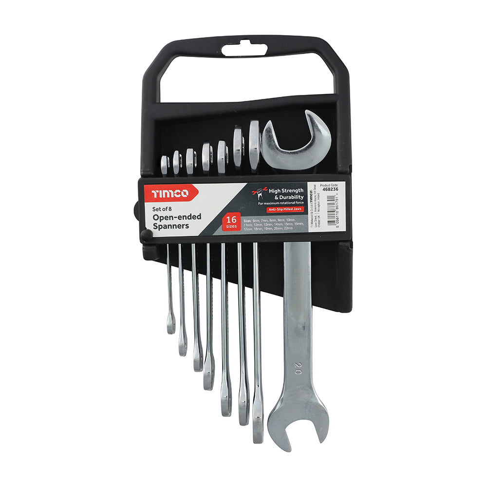 TIMCO Spanner Set, Open-ended, 8pcs