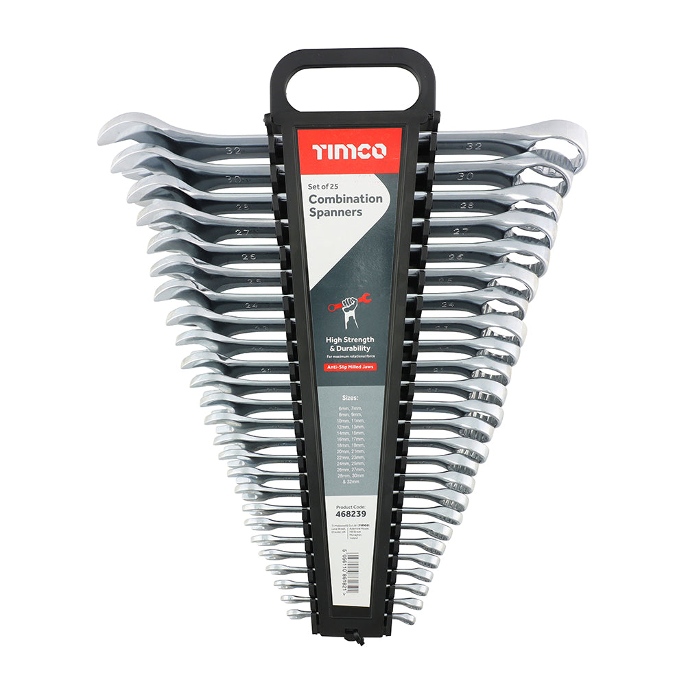 TIMCO Spanner Set, Combination, 25pcs
