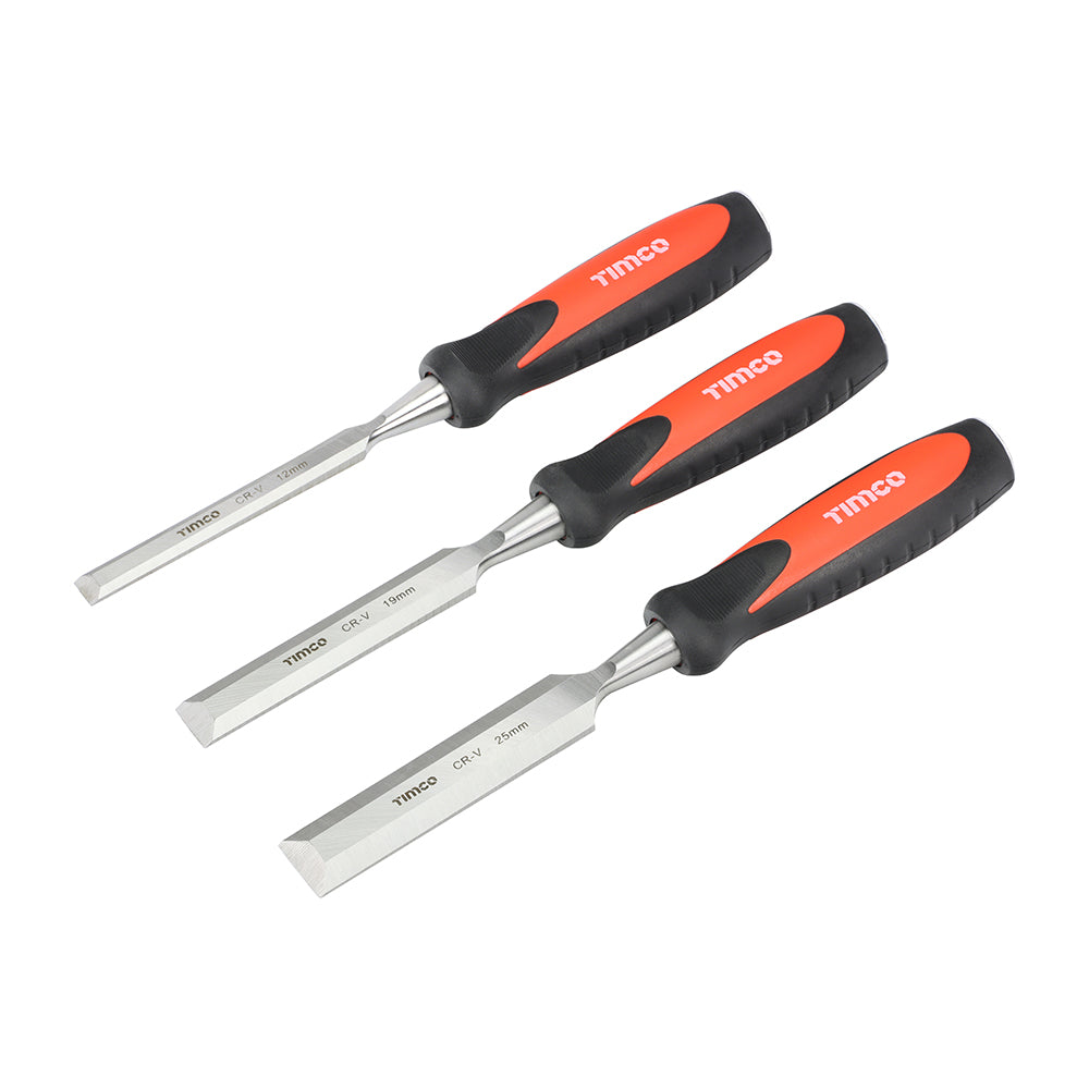 TIMCO Bevel Edge Wood Chisel Set, 3pcs