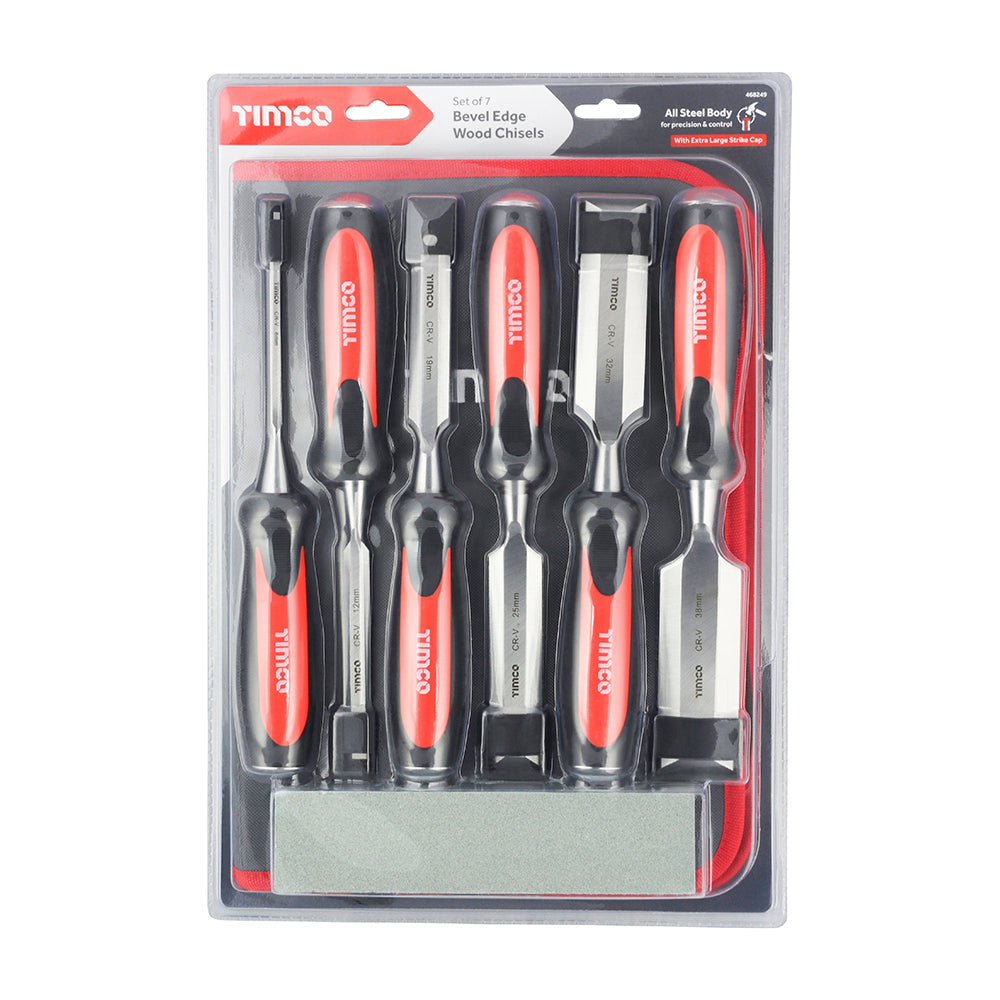 TIMCO Bevel Edge Wood Chisel Set, 7pcs