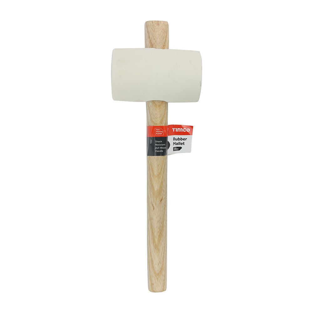 TIMCO Rubber Mallet, White, 16oz