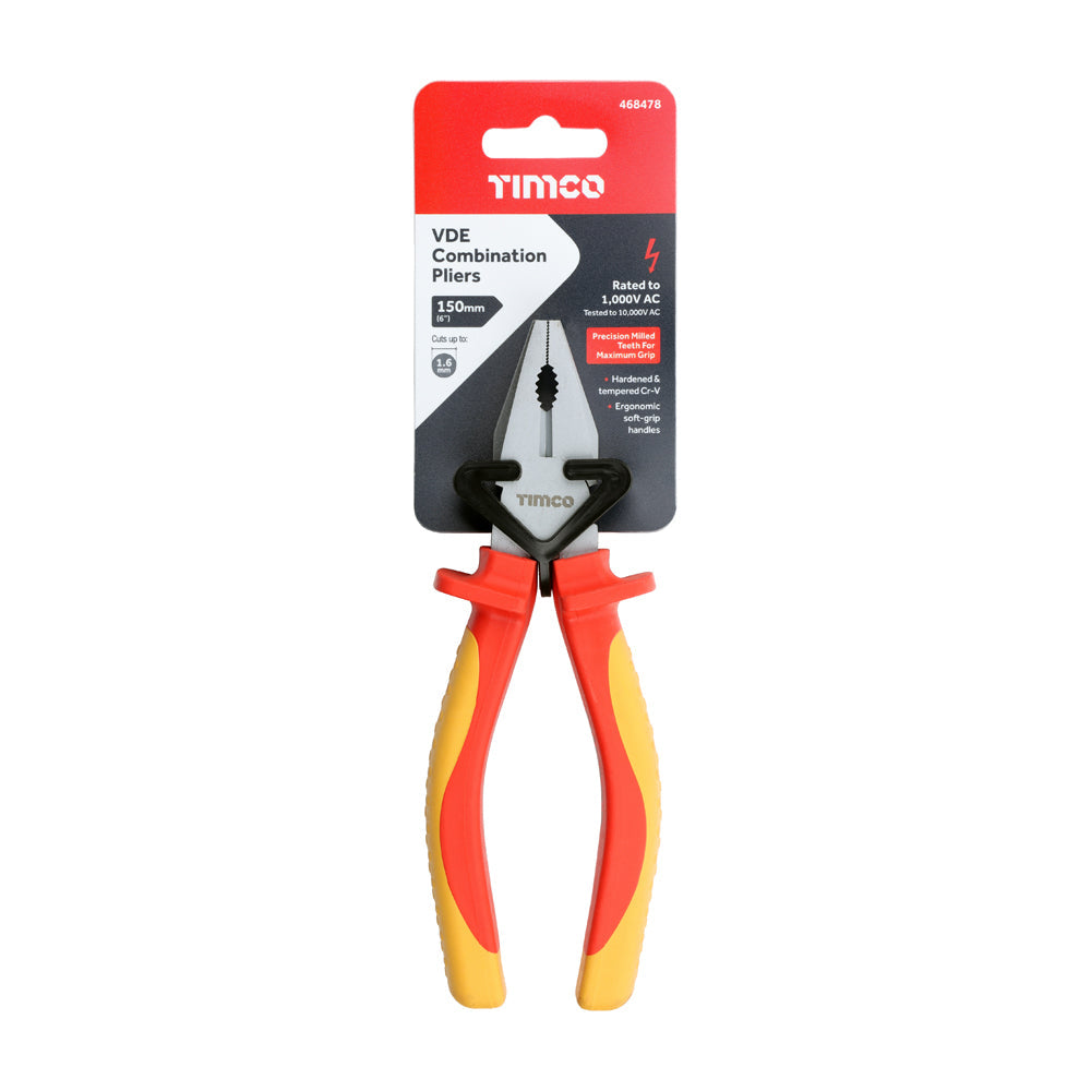 TIMCO VDE Combination Pliers, 6"