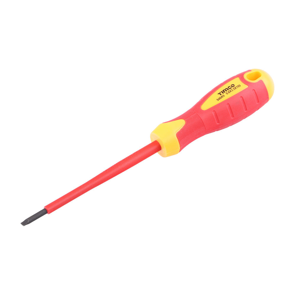 TIMCO VDE Screwdriver, Slotted, 3.5 x 0.6 x 100mm