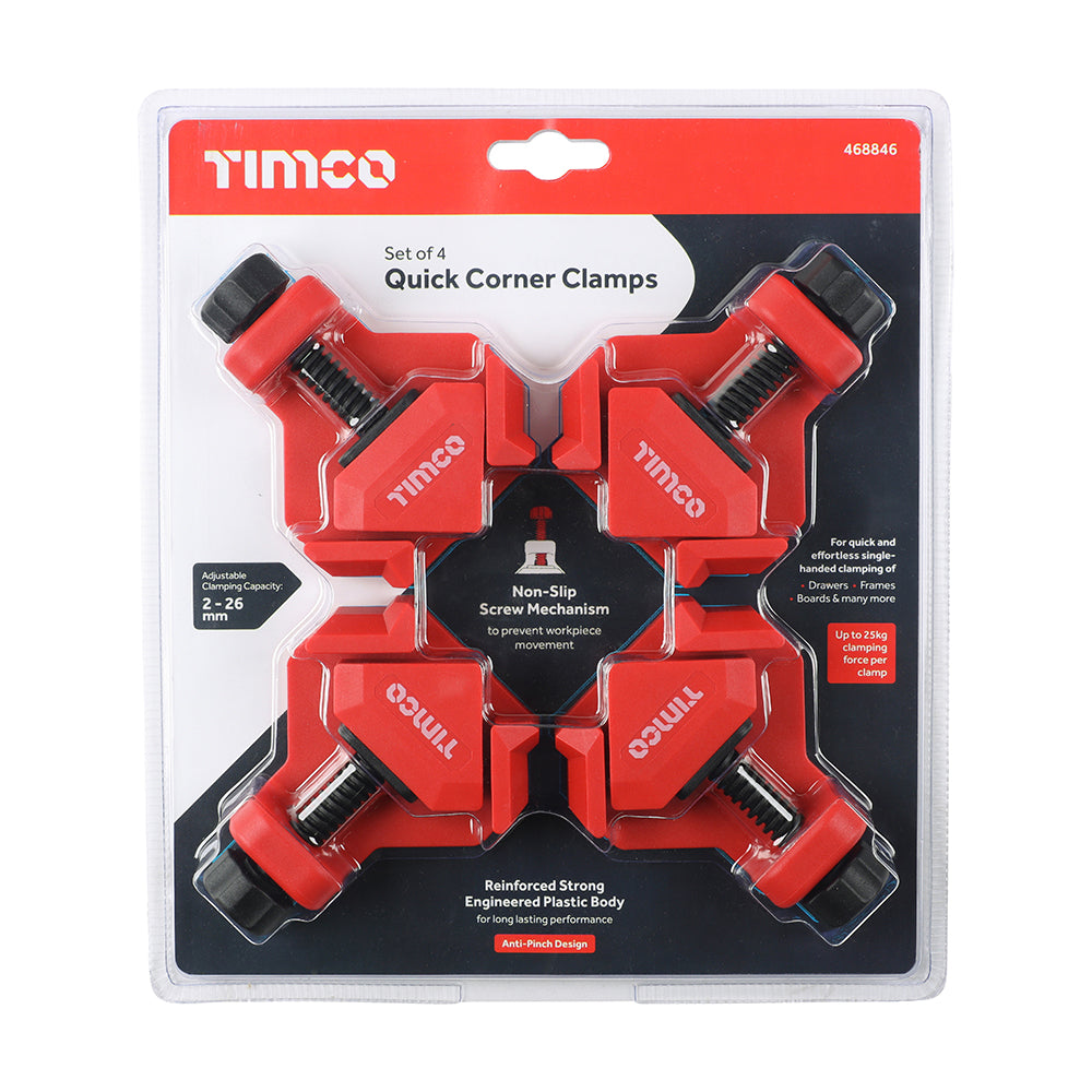 TIMCO Quick Corner Clamp Set, 4pcs