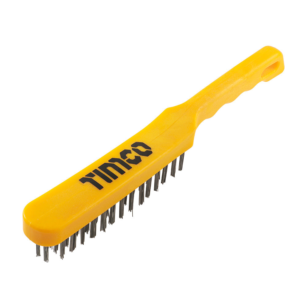 TIMCO Plastic Handle Scratch Brush, Steel, 4 Rows