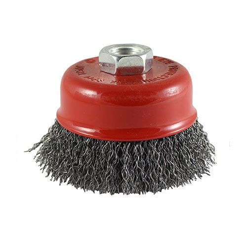 TIMCO Drill Cup Brush, Crimped Steel Wire, 50mm