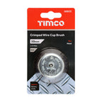 TIMCO Drill Cup Brush, Crimped Steel Wire, 50mm