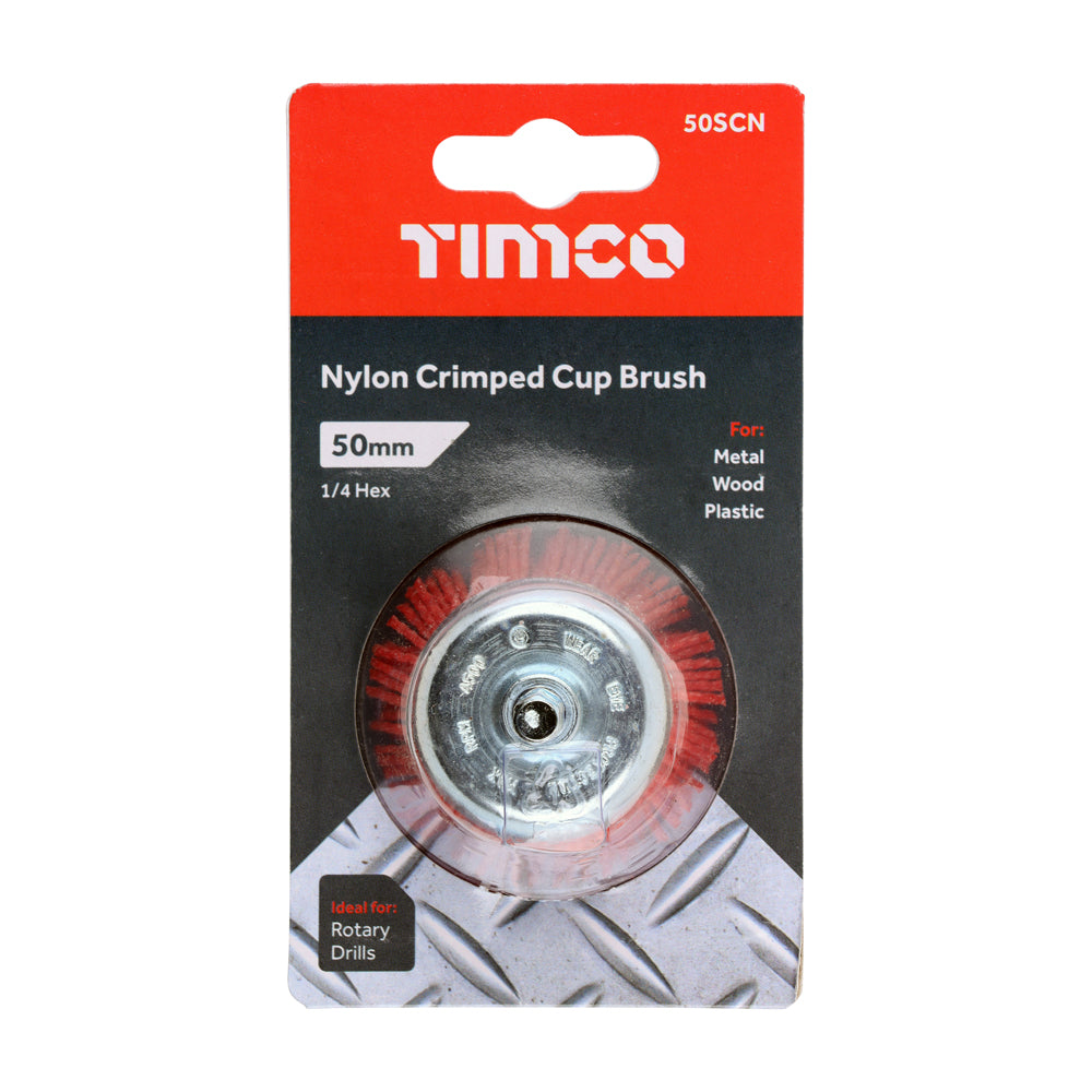 TIMCO Drill Cup Brush, Nylon, 50mm