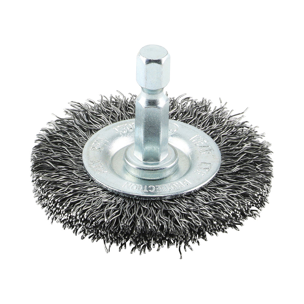 TIMCO Drill Wheel Brush, Crimped Steel Wire, 50mm