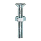 TIMCO Machine Screws, PZ, Countersunk & Hex Nuts, Zinc, M6 x 20, Pack of 20