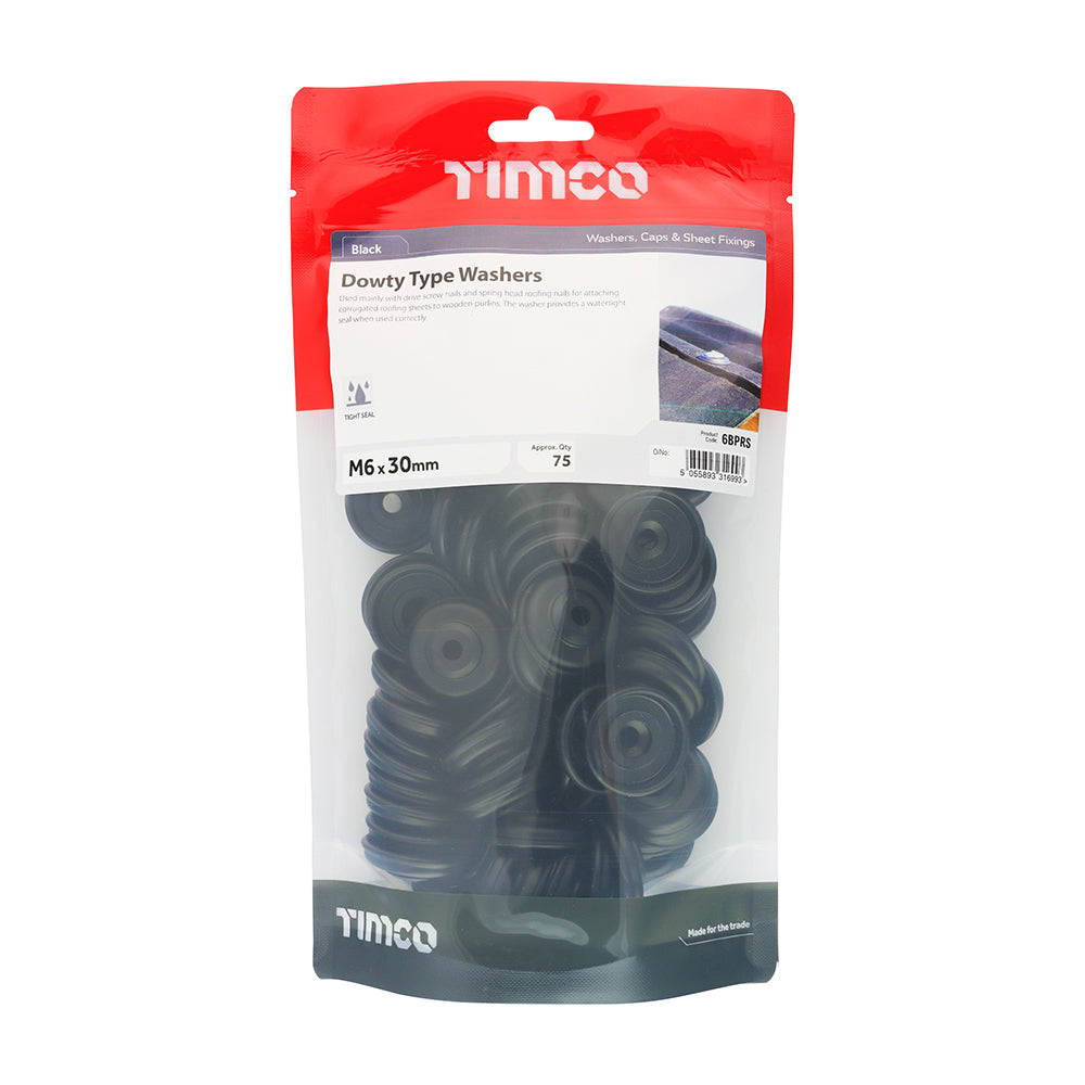 TIMCO Dowty Type Washers, M6 x 30mm, Bag of 75