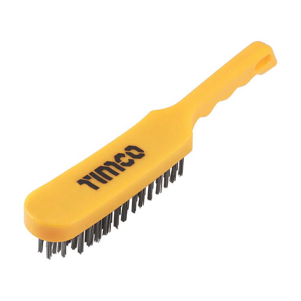 TIMCO Plastic Handle Scratch Brush, Steel, 6 Rows