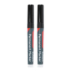 TIMCO Builders Permanent Markers, Chisel & Fine Tip, Black, Mixed, Pack of 2