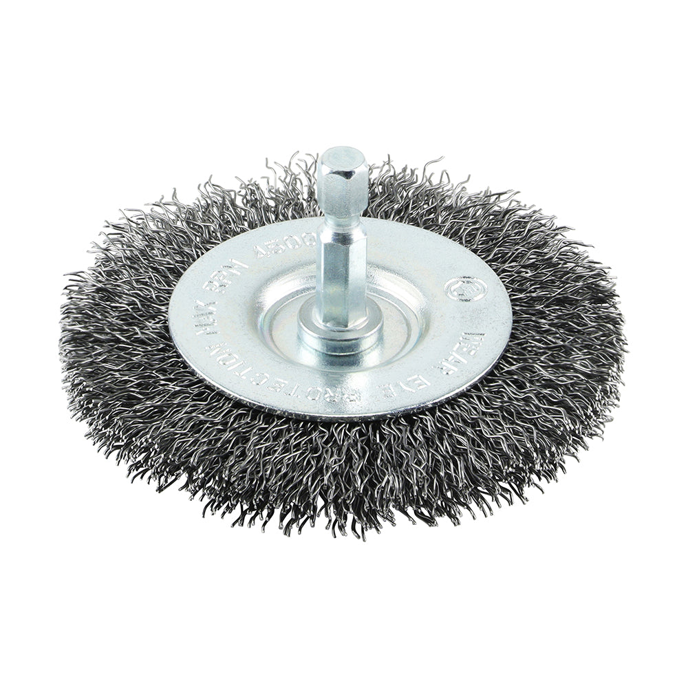 TIMCO Drill Wheel Brush, Crimped Steel Wire, 75mm