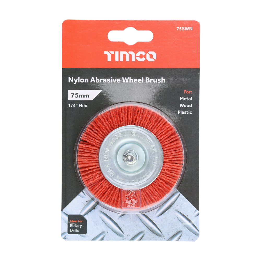 TIMCO Drill Wheel Brush, Nylon, 75mm