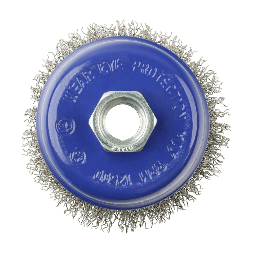 TIMCO Angle Grinder Cup Brush, Crimped Stainless Steel, 75mm