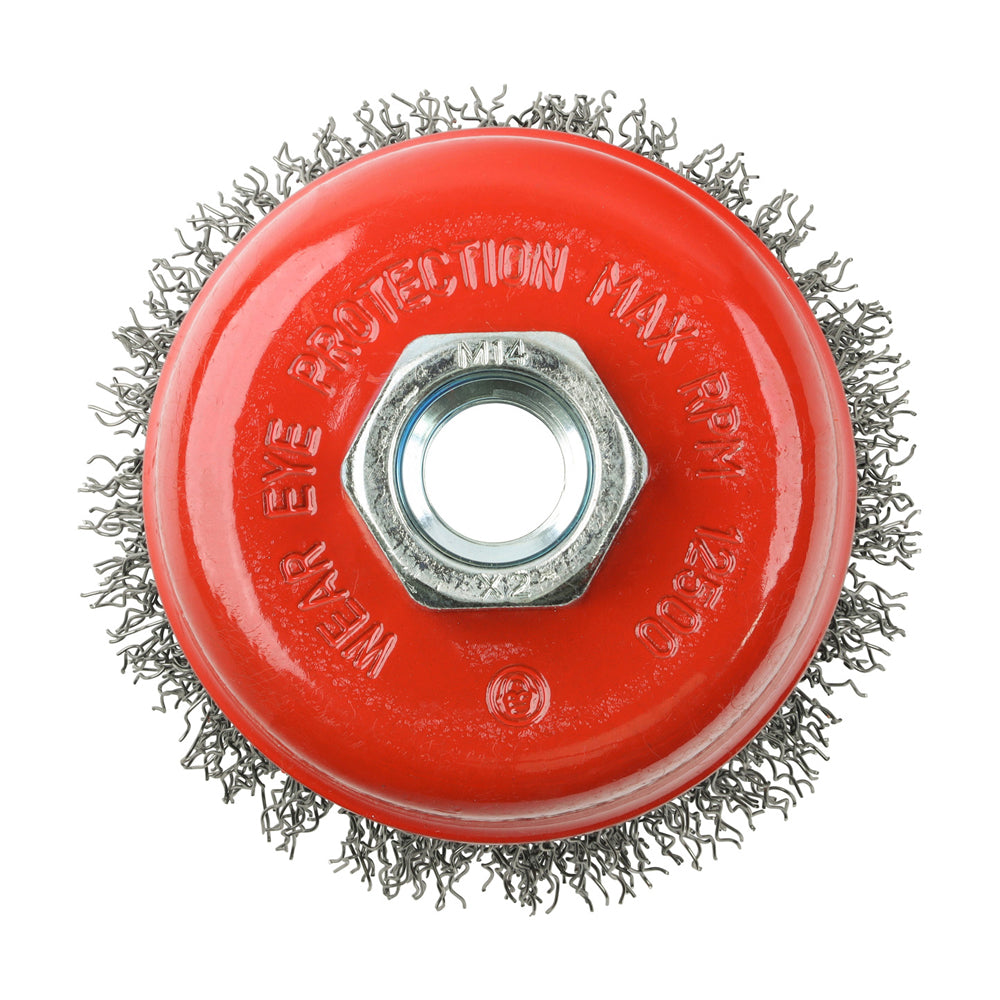 TIMCO Angle Grinder Cup Brush, Crimped Steel Wire, 75mm