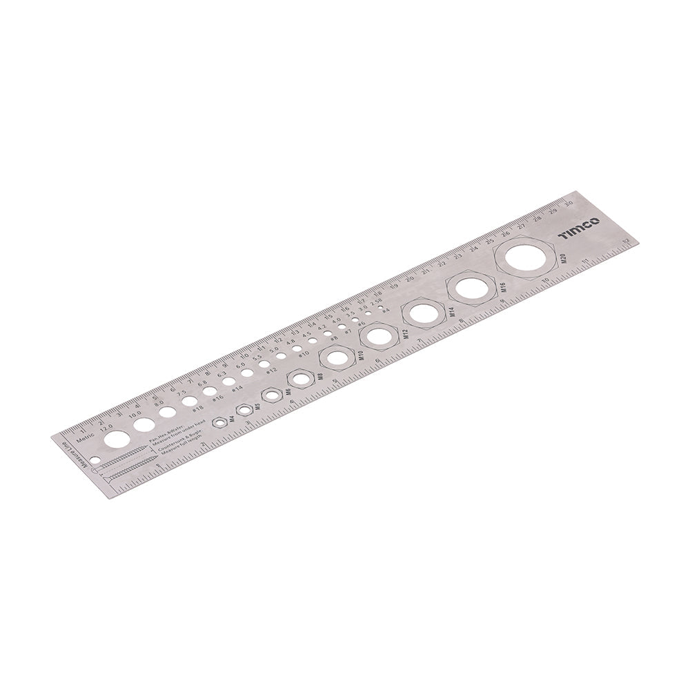 TIMCO Fixings Gauge and Ruler, 300mm