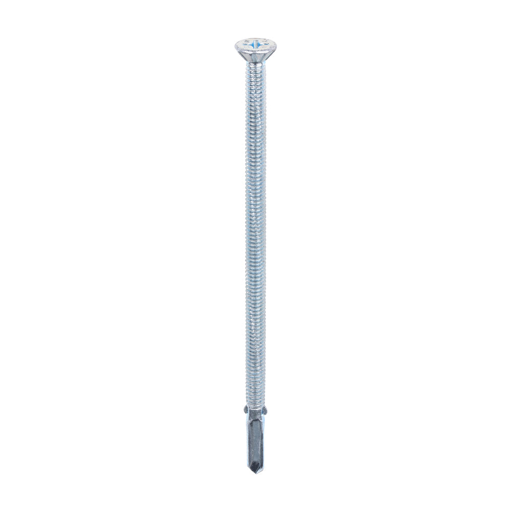 TIMCO Metal Construction Timber to Heavy Section Screws, Countersunk, Wing-Tip, Self-Drilling, Exterior, Silver Organic, 5.5 x 120, Box of 100