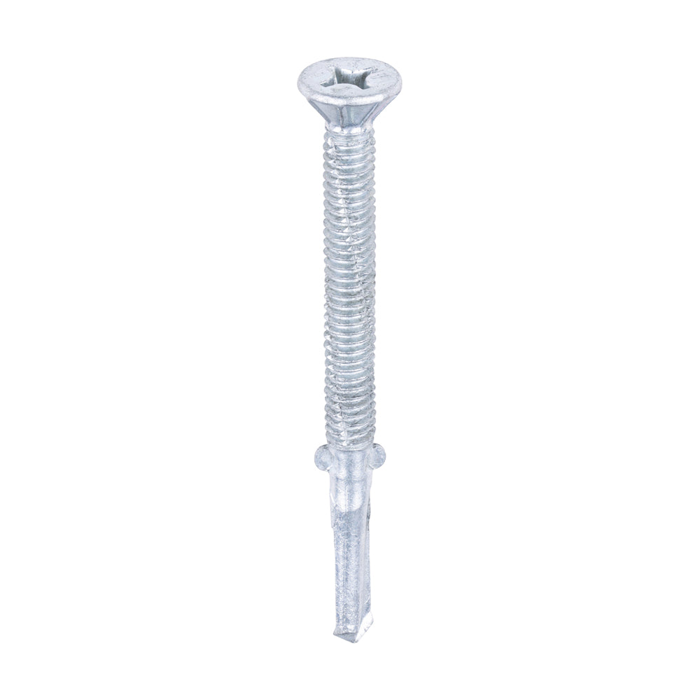 TIMCO Metal Construction Timber to Heavy Section Screws, Countersunk, Wing-Tip, Self-Drilling, Exterior, Silver Organic, 5.5 x 65, Box of 200