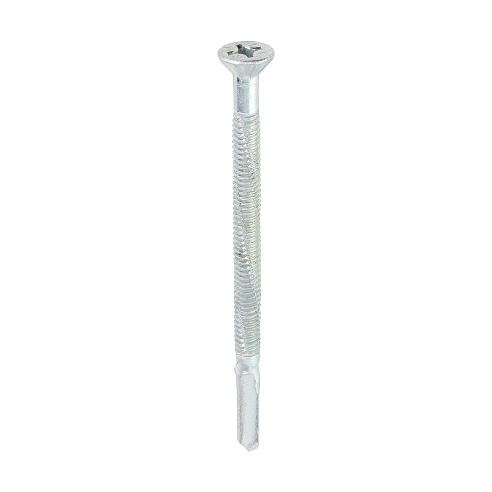 TIMCO Metal Construction Timber to Heavy Section Screws, Countersunk, Wing-Tip, Self-Drilling, Exterior, Silver Organic, 5.5 x 85, Box of 100