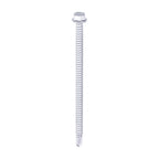 TIMCO Metal Construction Light Section Screws, Hex, Self-Drilling, Bi-Metal, Exterior, Silver Organic, 5.5 x 100, Box of 100
