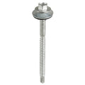 TIMCO Metal Construction Composite Panel Screws, Hex, EPDM Washer, Self-Drilling, Bi-Metal, Exterior, Silver Organic, 5.5/6.3 x 100, Box of 100