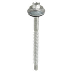 TIMCO Metal Construction Composite Panel Screws, Hex, EPDM Washer, Self-Drilling, Bi-Metal, Exterior, Silver Organic, 5.5/6.3 x 100, Box of 100